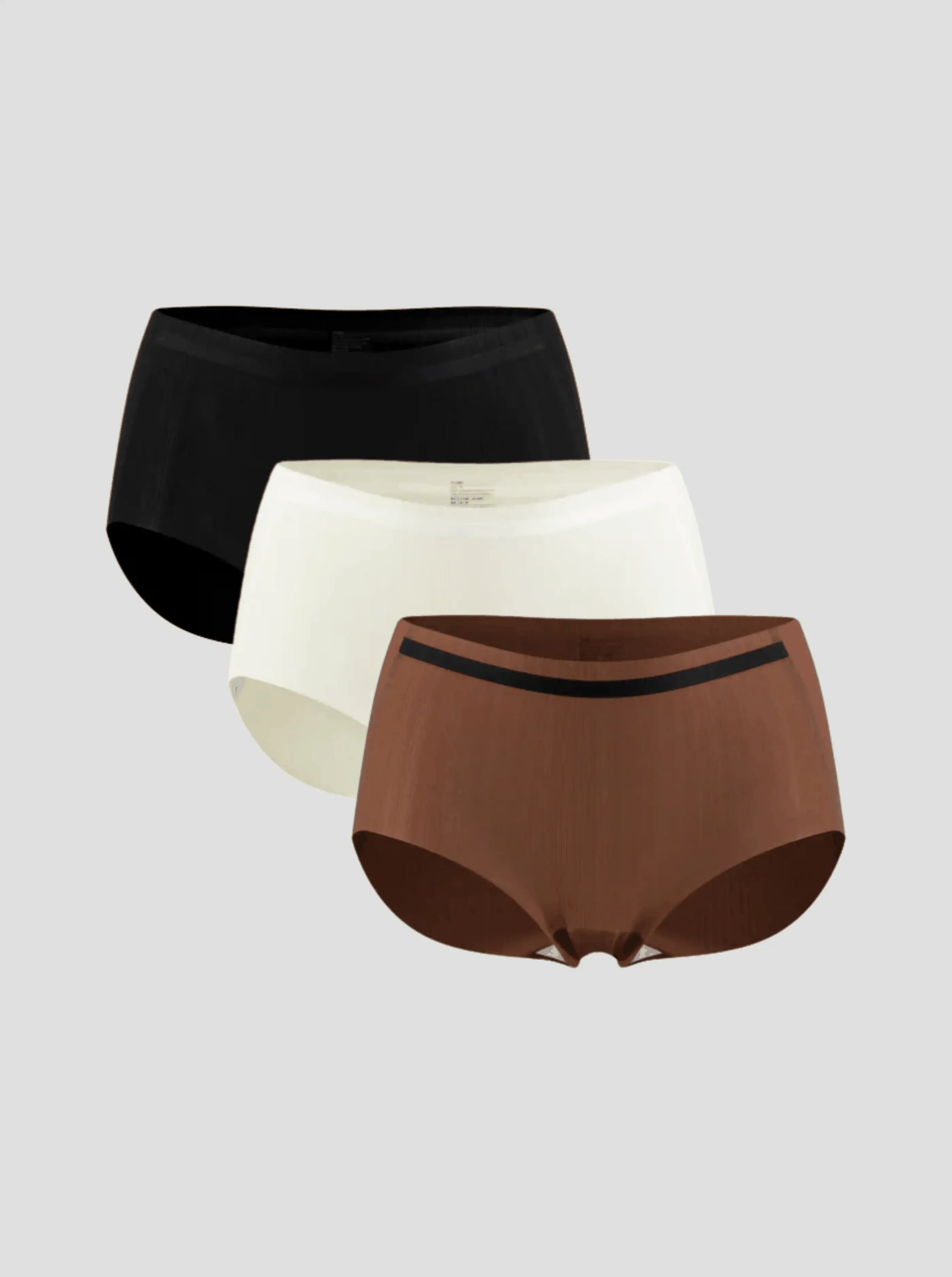 NuAir Mesh Raw seamless breathable mesh briefs three-pack in black white and brown colors