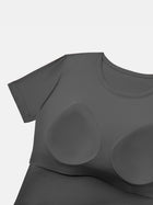 T-shirt ras du cou avec soutien-gorge intégré