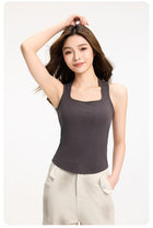Square Neck Wide Strap Tank Top
