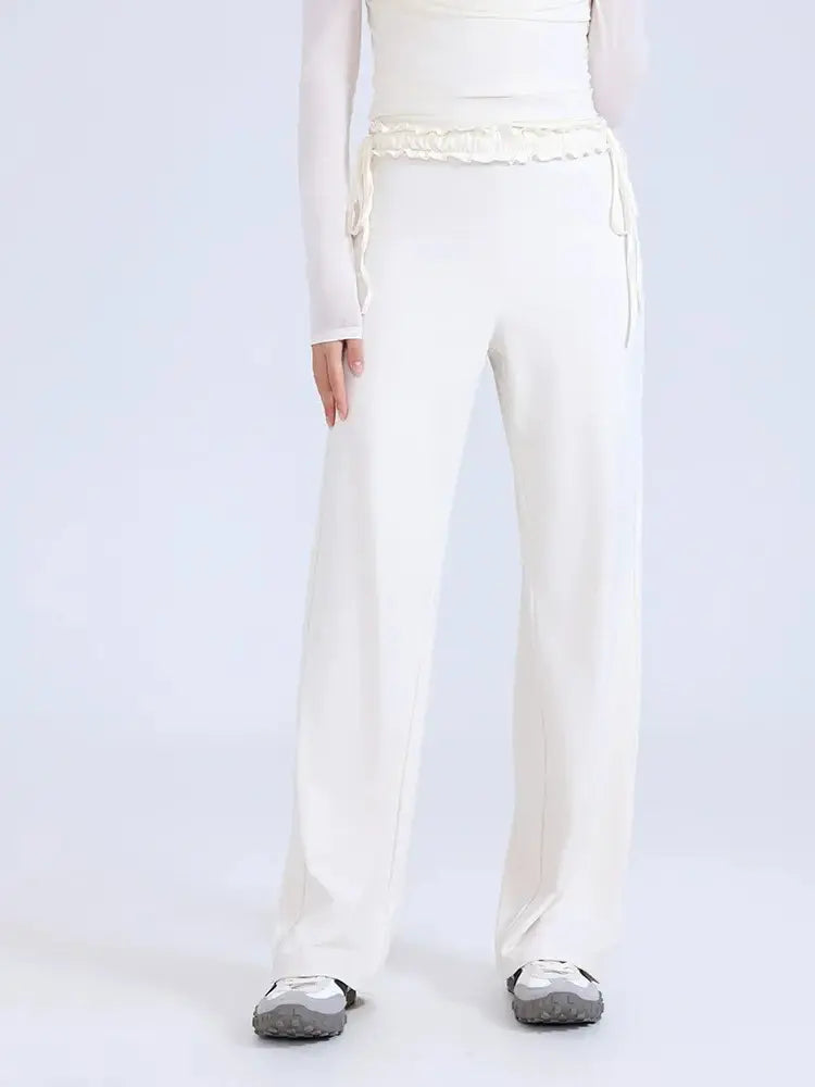 NuMotion Core NakedFeel Ruffle Tie-Waist Flow Pants Nuage