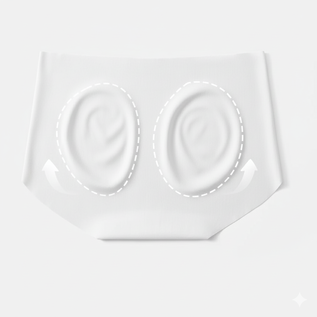 White nuage underwear with 3d boday taloiring design at the back that ensuing no wedgies