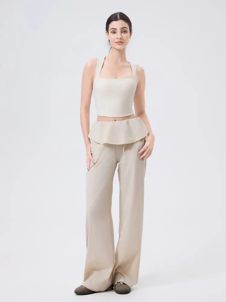 NuMotion Core NakedFeel Ruffle Waist Flow Pants Nuage