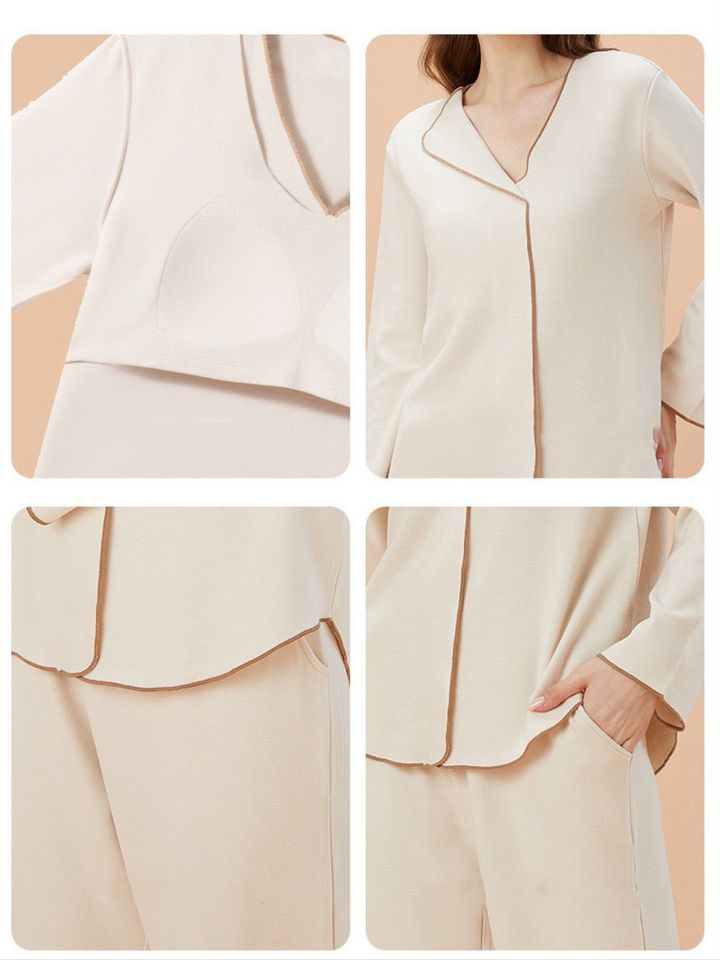 NuLounge Thermal Pajamas Collared Neck Set
