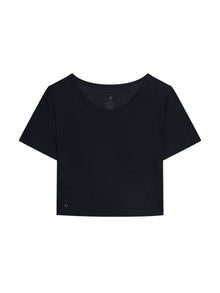 T-shirt ras du cou avec soutien-gorge intégré