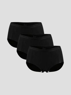 NuAir Mesh Flex breathable black mesh briefs 3-pack with reinforced thigh bands and antibacterial gusset