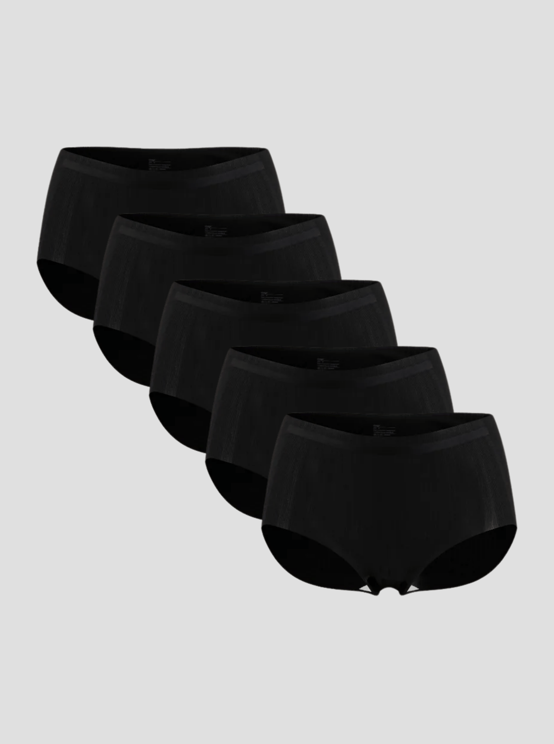 NuAir Mesh Flex black breathable mesh briefs 5-pack with reinforced thigh bands and antibacterial cotton gusset