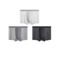 Three pairs of men's underwear in gray and black on a white background