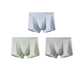 Three pairs of gray boxer briefs on a white background
