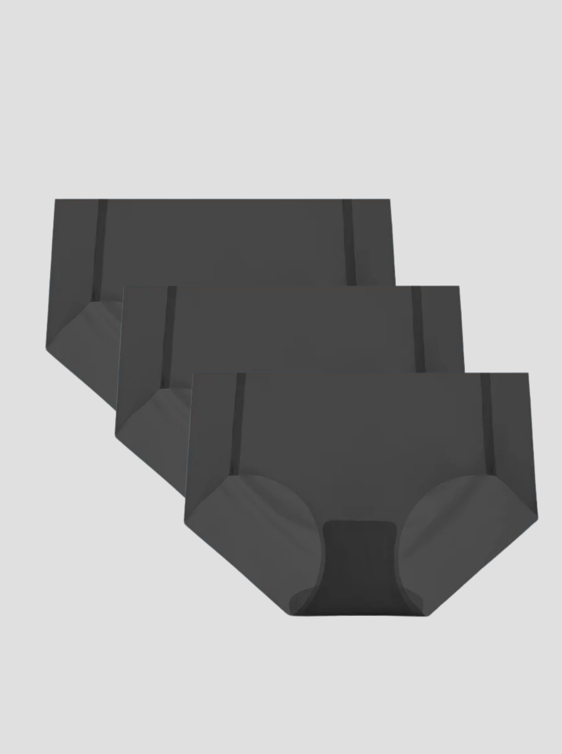 NuCloud Original Bikini 3-pack low-rise breathable seamless black briefs with cotton gusset