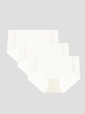 NuCloud Original Bikini 3-pack low-rise seamless white briefs with cotton gusset for breathable comfort