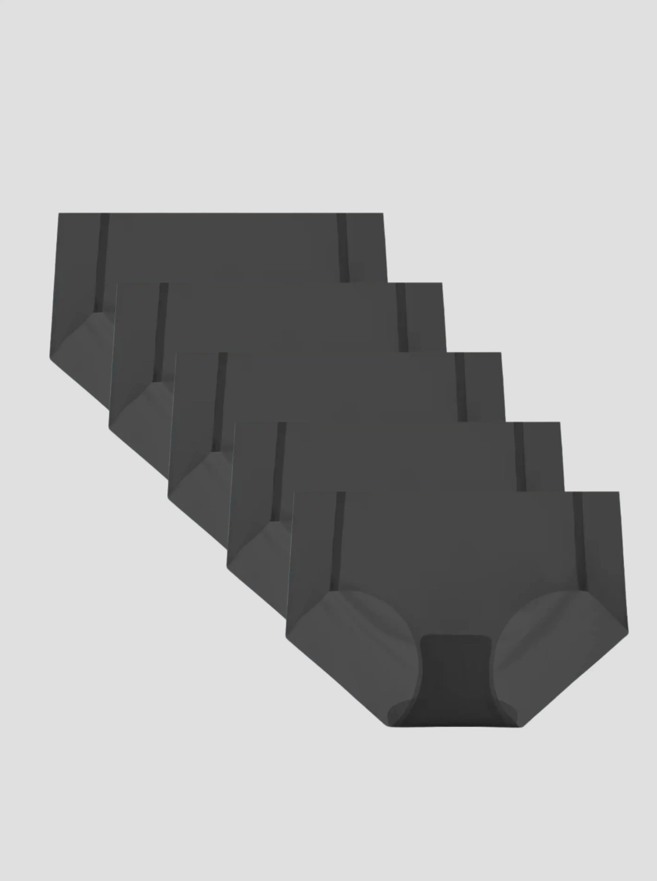 NuCloud Original Bikini 5-pack of black low-rise seamless briefs with breathable fabric and cotton gusset for comfort