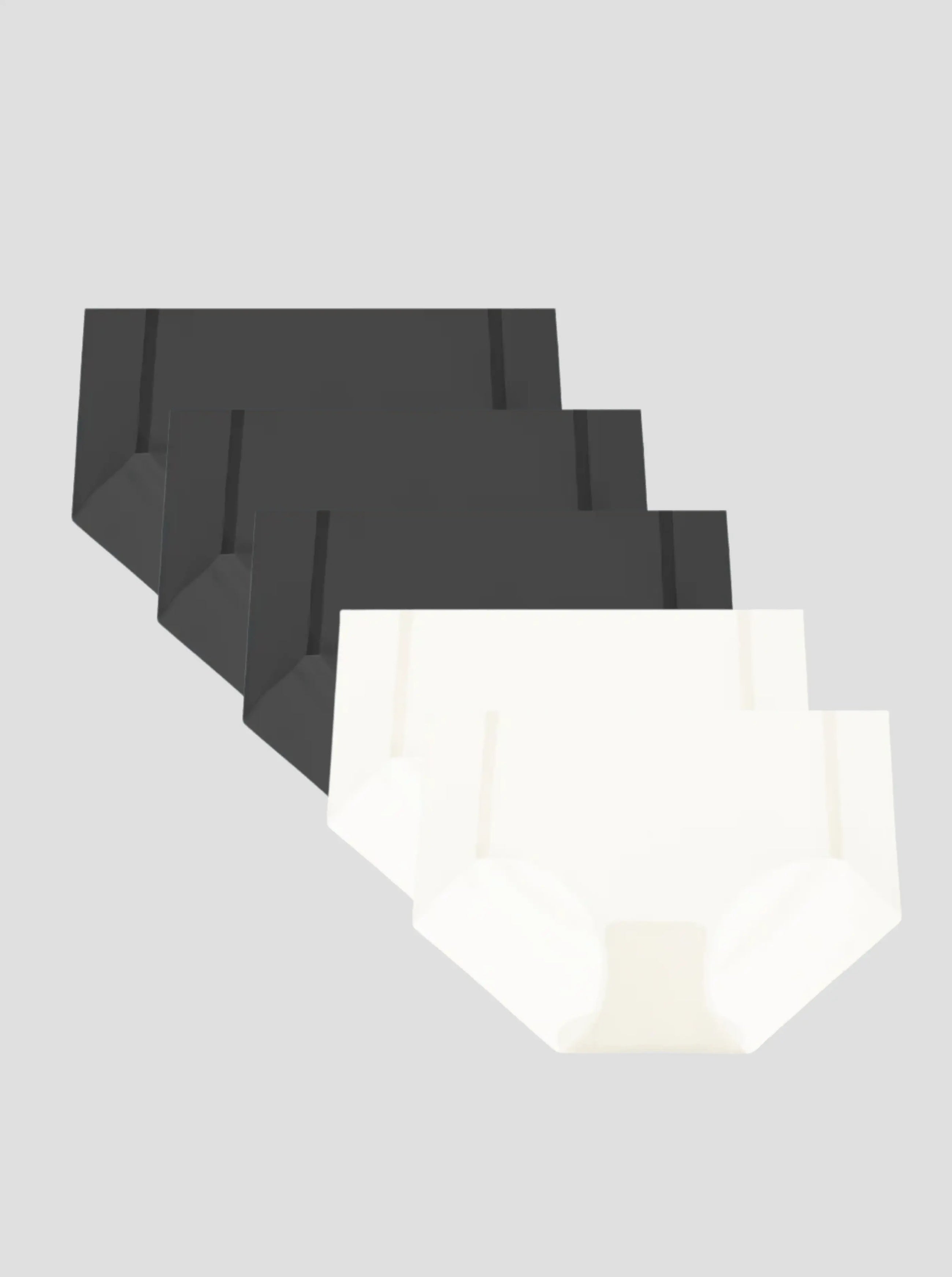 NuCloud Original Bikini low-rise briefs 5-pack in black and white seamless breathable fabric with cotton gusset