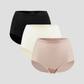 NuCloud Original High-Rise 3-pack seamless high-rise briefs in black, cream, and nude with breathable, soft fabric and full coverage fit.