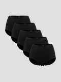NuCloud Original High-Rise 5-pack black seamless high-rise briefs with breathable, second-skin fabric and full coverage fit