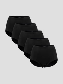 NuCloud Original High-Rise 5-pack black seamless high-rise briefs with breathable, second-skin fabric and full coverage fit