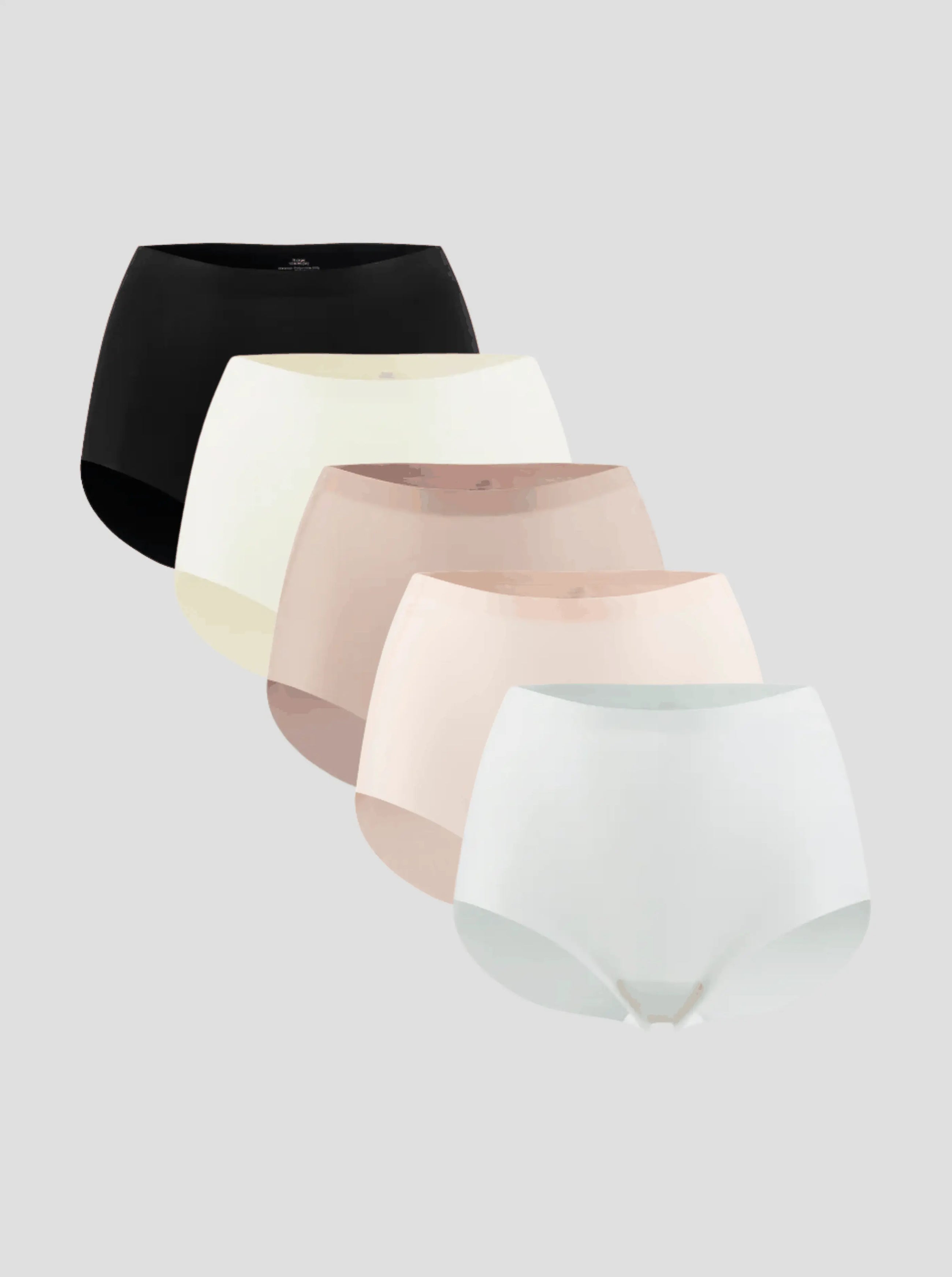 NuCloud Original High-Rise 5-pack seamless high-rise briefs in assorted colors with breathable cotton gusset and smooth, flattering fit