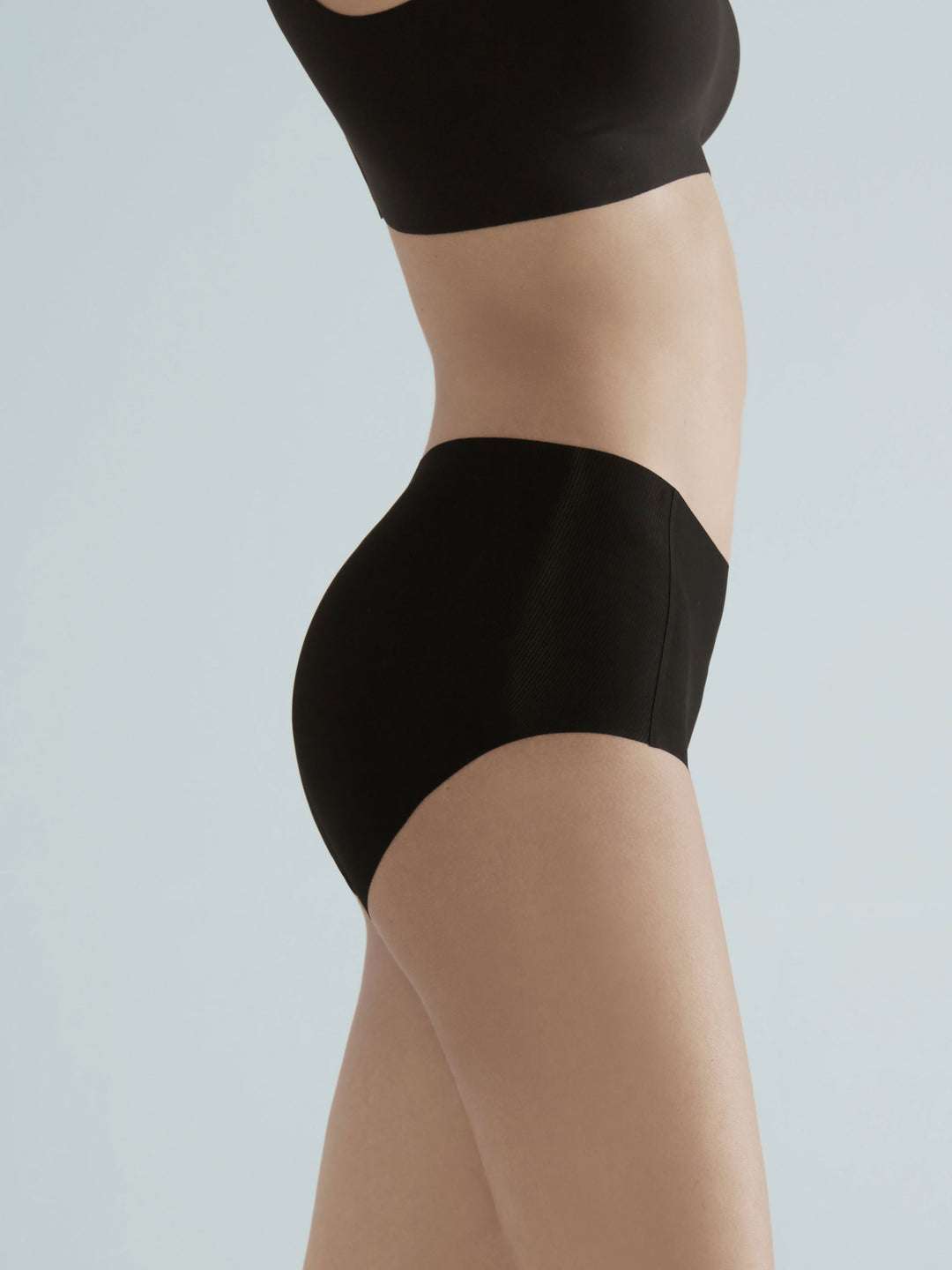 NuCloud Original Mid-Rise Brief Set Black being worn on a plain background