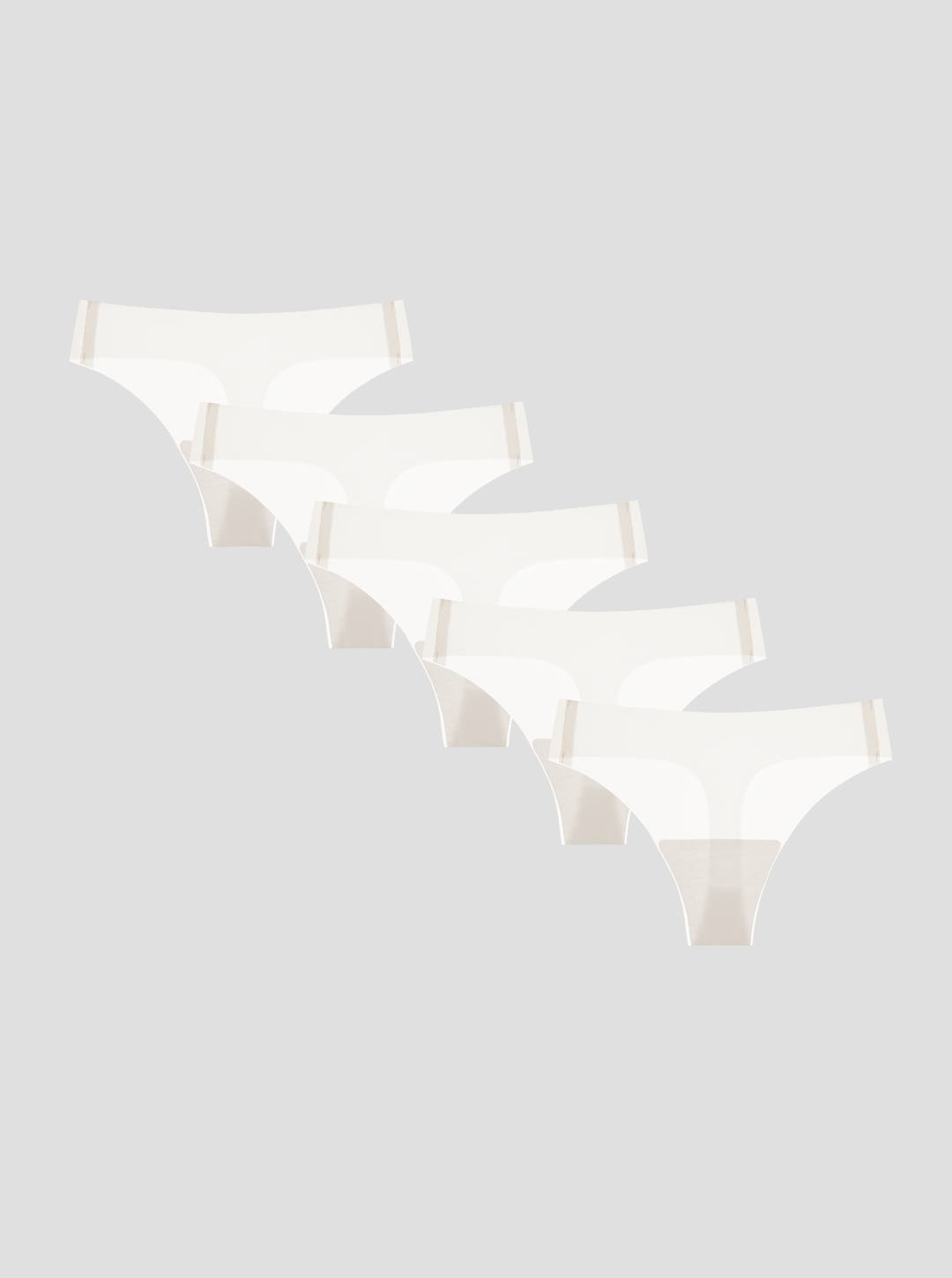 Set of NuCloud Original Thong（5-Pack）on a light gray background