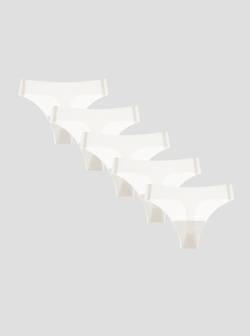 Set of NuCloud Original Thong（5-Pack）on a light gray background