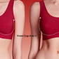 Illustration of a woman's torso with a red bra labeled 'From Cup A to D' on a red background.