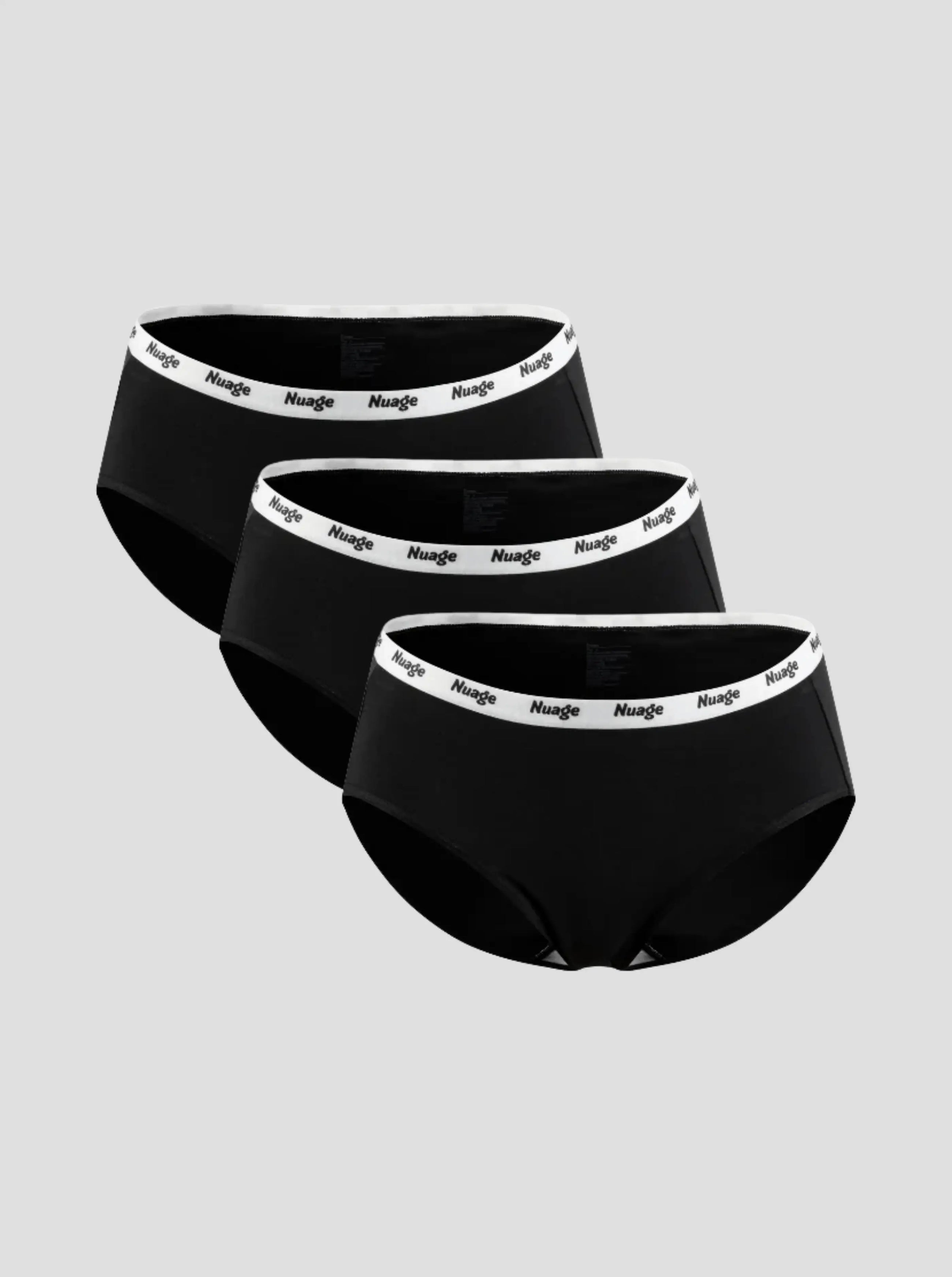NuSoft Classic Cotton Brief 3-pack black mid-rise briefs with logo waistband and antibacterial cotton gusset