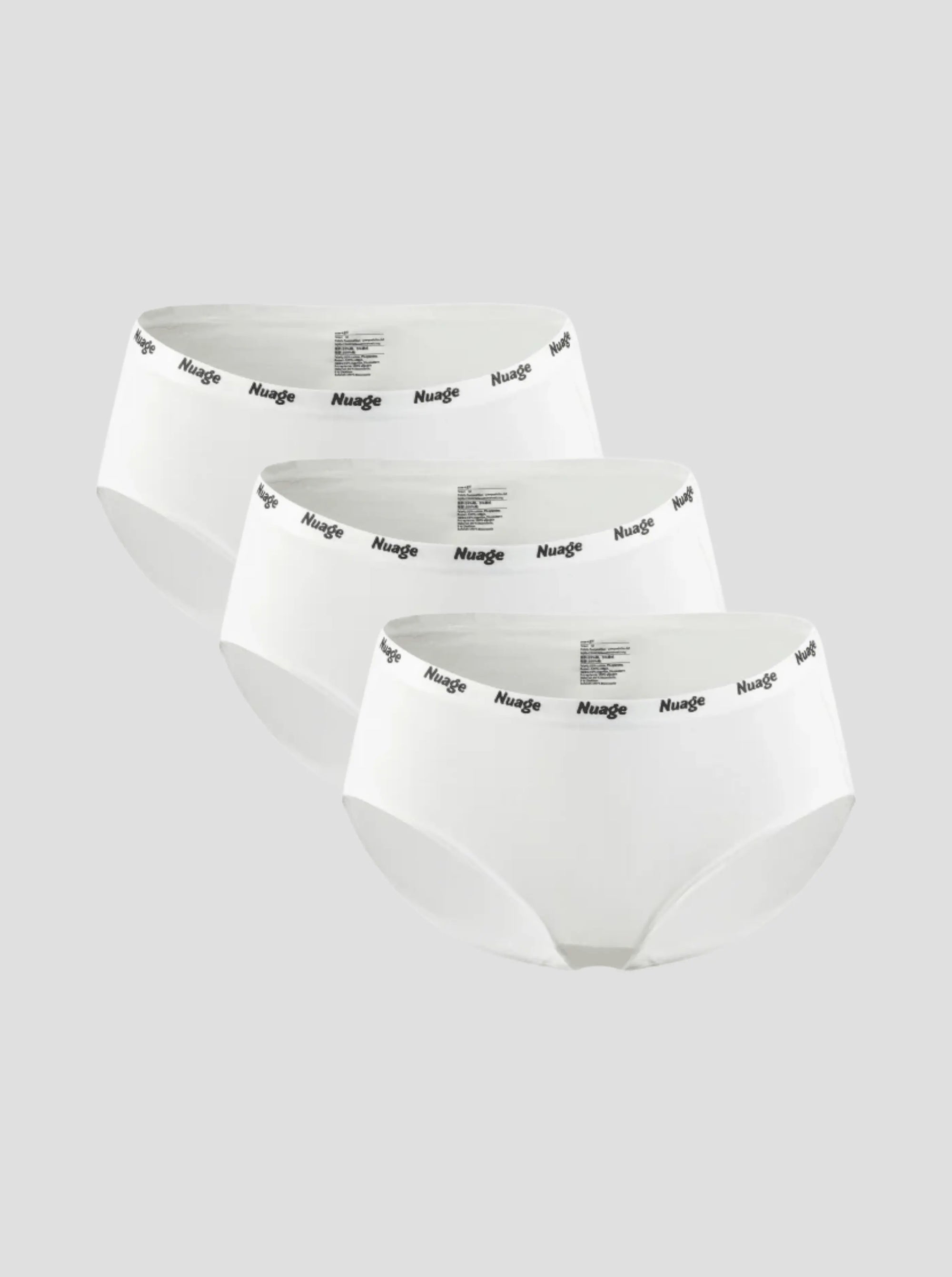 NuSoft Classic Cotton Brief 3-pack white mid-rise briefs with logo waistband and cotton gusset for breathable comfort