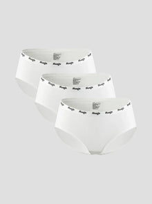 NuSoft Classic Cotton Brief 3-pack white mid-rise briefs with logo waistband and cotton gusset for breathable comfort