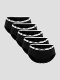 NuSoft Classic Cotton Brief 5-pack black mid-rise briefs with logo waistband and cotton gusset for comfort and breathability
