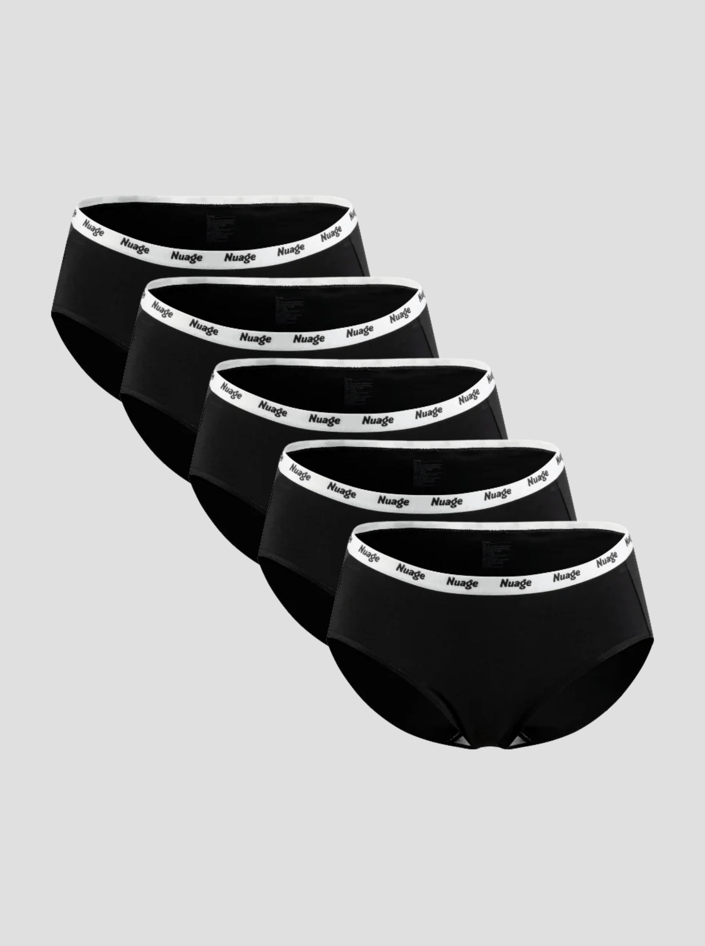 NuSoft Classic Cotton Brief 5-pack black mid-rise briefs with logo waistband and cotton gusset for comfort and breathability