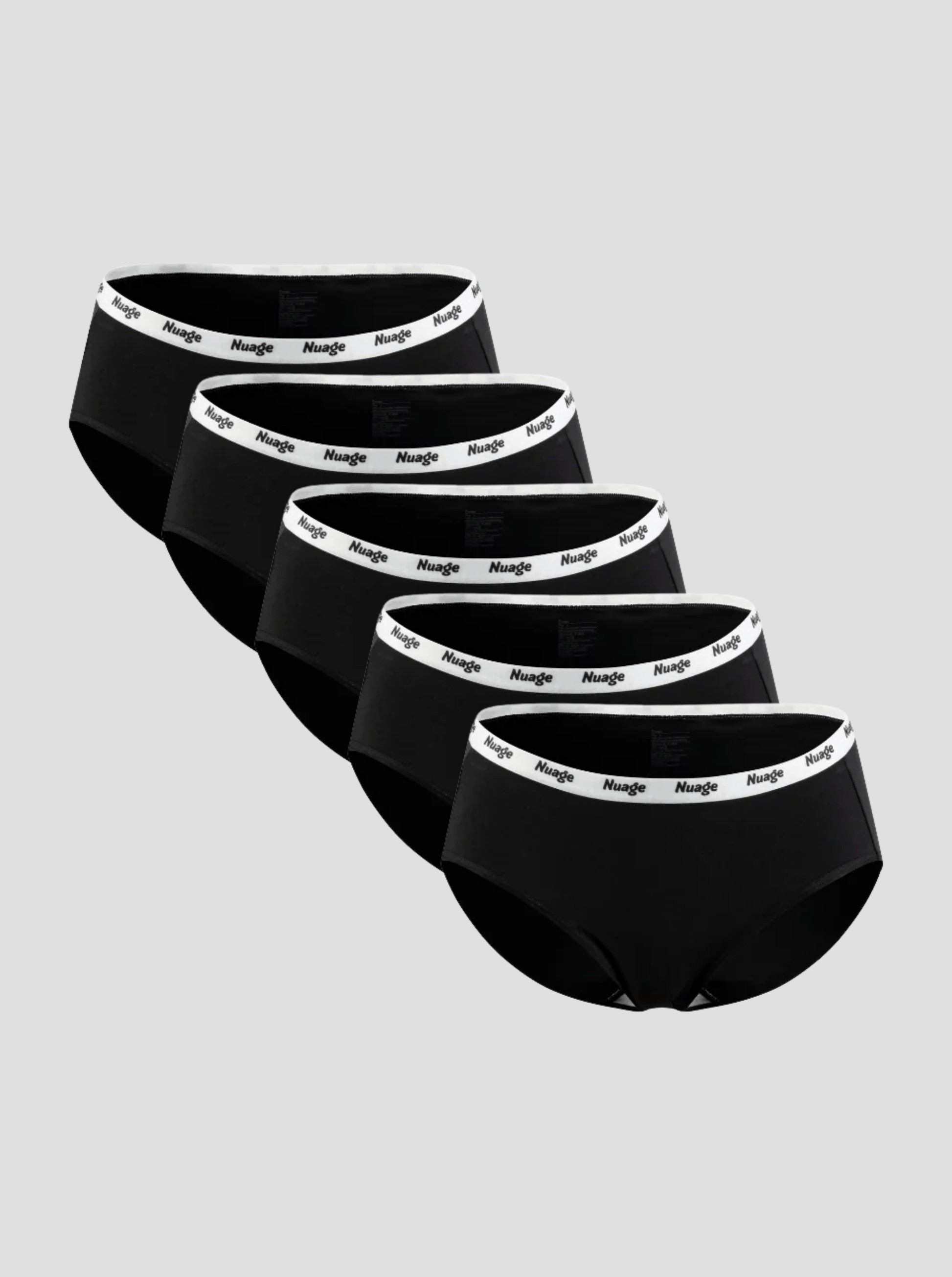 NuSoft Classic Cotton Brief 5-pack black mid-rise briefs with logo waistband and cotton gusset for comfort and breathability