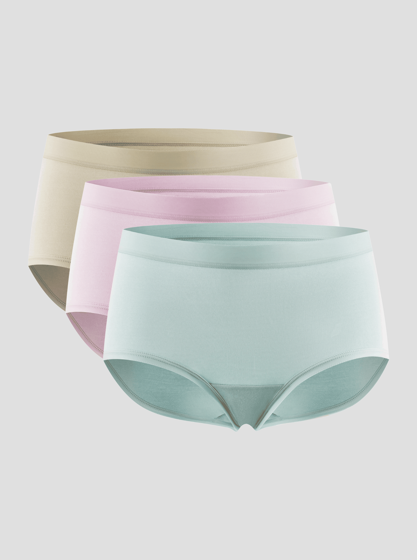 Set of 3 white modal underwear, with no digging in breathable waist band .