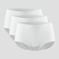 Set of 3 white modal underwear, with no digging in breathable waist band .