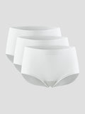 Set of 3 white modal underwear, with no digging in breathable waist band .