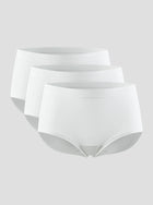 Set of 3 white modal underwear, with no digging in breathable waist band .