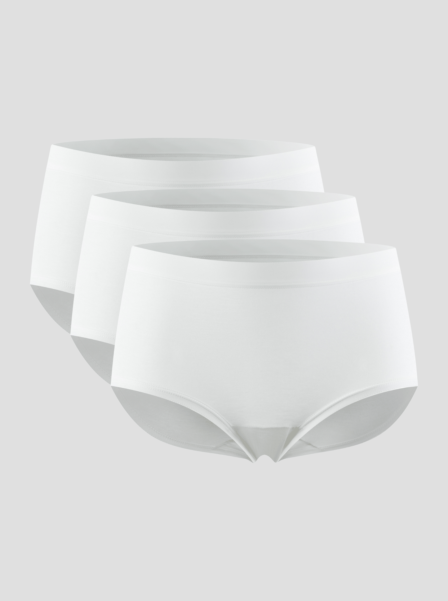 Set of 3 white modal underwear, with no digging in breathable waist band .
