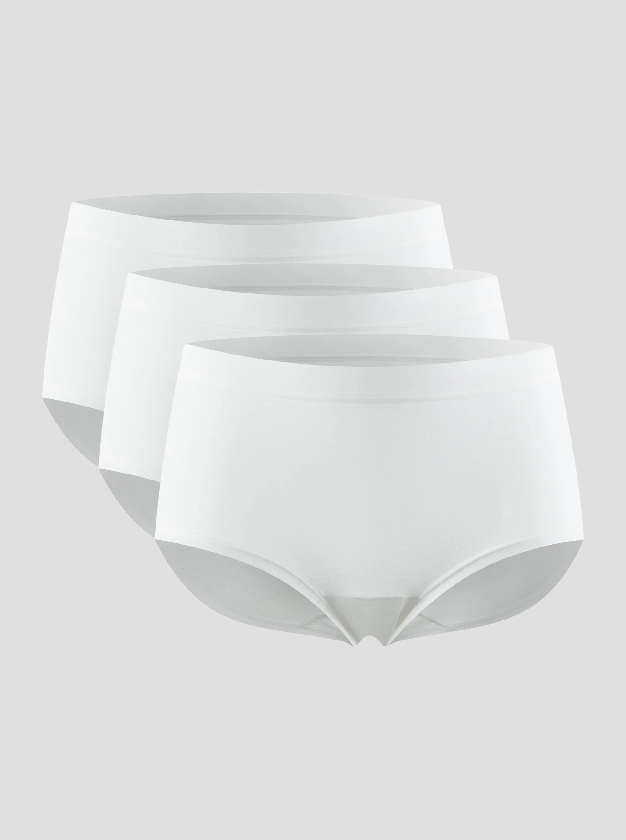 Set of 3 white modal underwear, with no digging in breathable waist band .