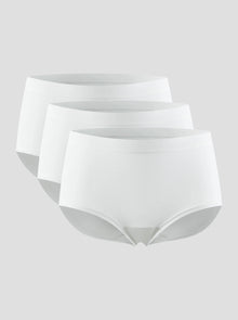 Set of 3 white modal underwear, with no digging in breathable waist band .