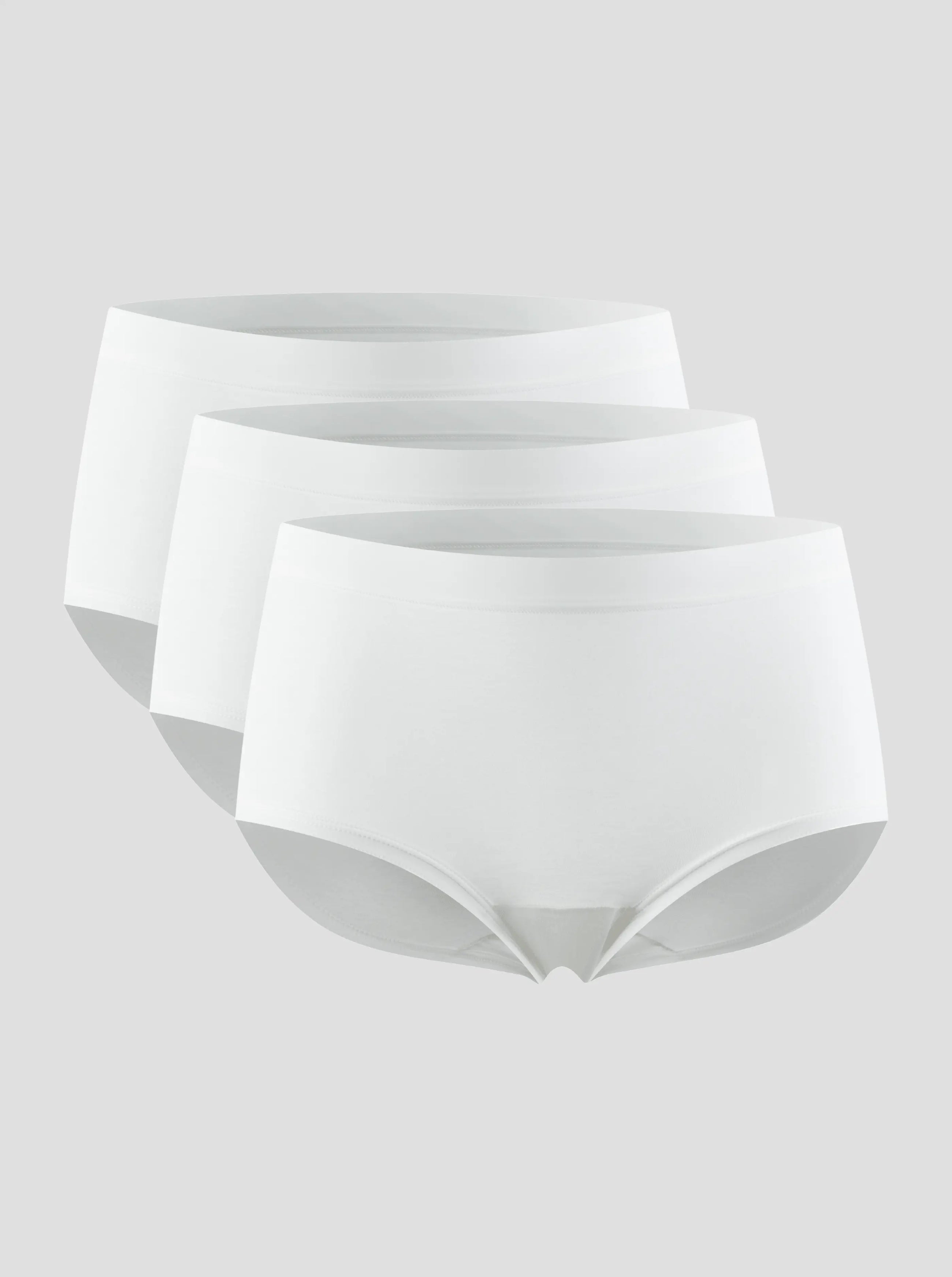 Set of 3 white modal underwear, with no digging in breathable waist band .
