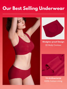 NuCloud Red Holiday Bra Set